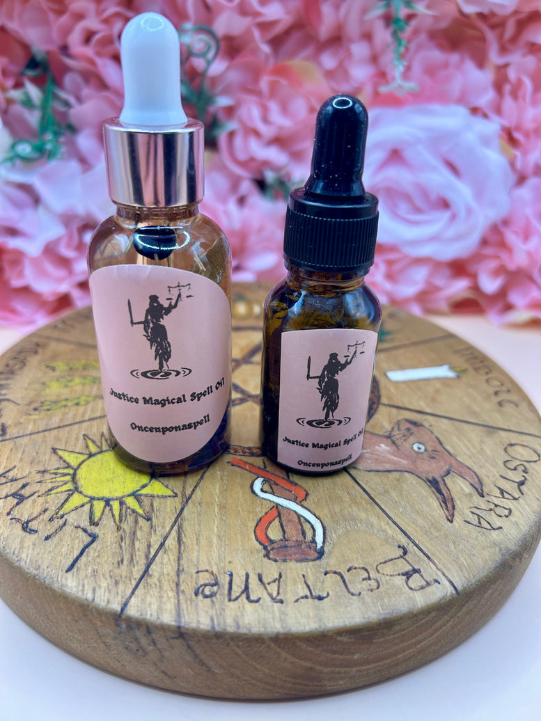 Justice Spell Ritual Oil | Pagan | Witchcraft | Wiccan | Spell Oil | Spells | Essential Oils | Fragrance | Court Case | Crystals | Altar