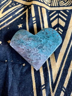 Moss Agate Crystal Heart | Crystal Carving | Wicca | Pagan | Reiki | Chakra | Moon Energy | Healing | Gift | Witchcraft | Earth Energy