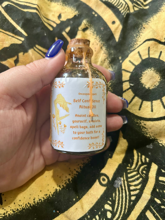 Witches Self Confidence Ritual Spell Oil: Oils and herbs blend | Wiccan | Pagan | Spell Oil