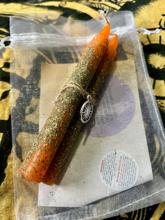 Happiness and Confidence Spell Candles: Hand-Rolled Herb Infused Set