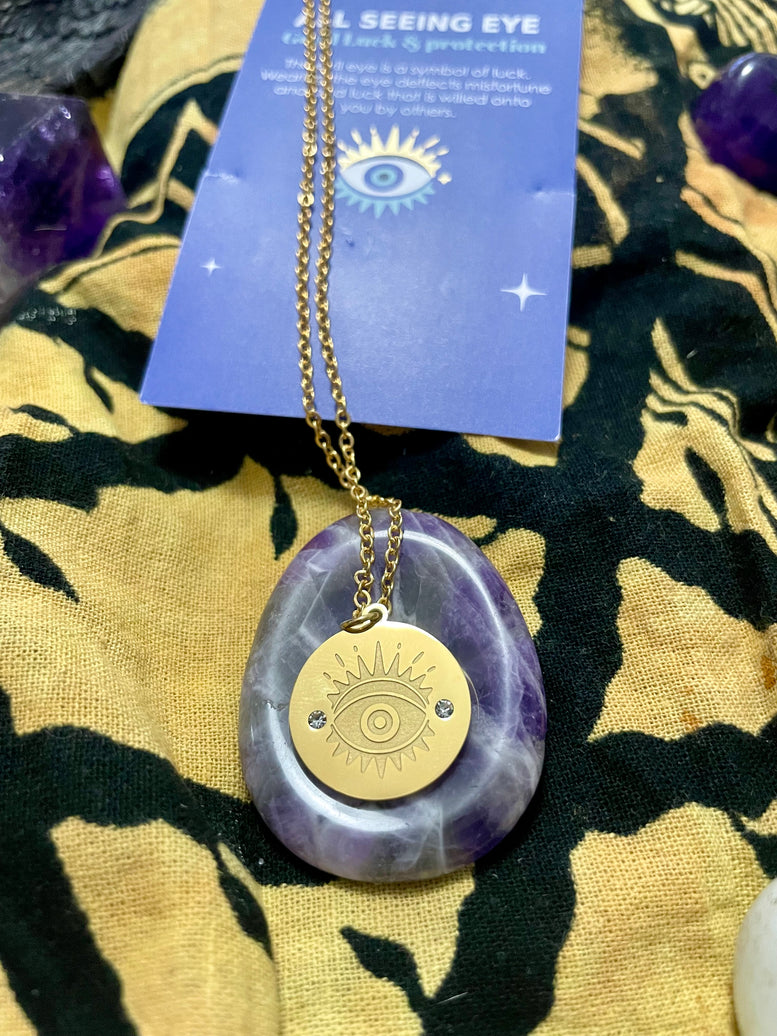 Evil Eye - All Seeing Eye Gold Toned Necklace | | Charms | Witchcraft | Wicca | Pagan | Jewelry | Jewellery | Candles | Gift | Spirituality