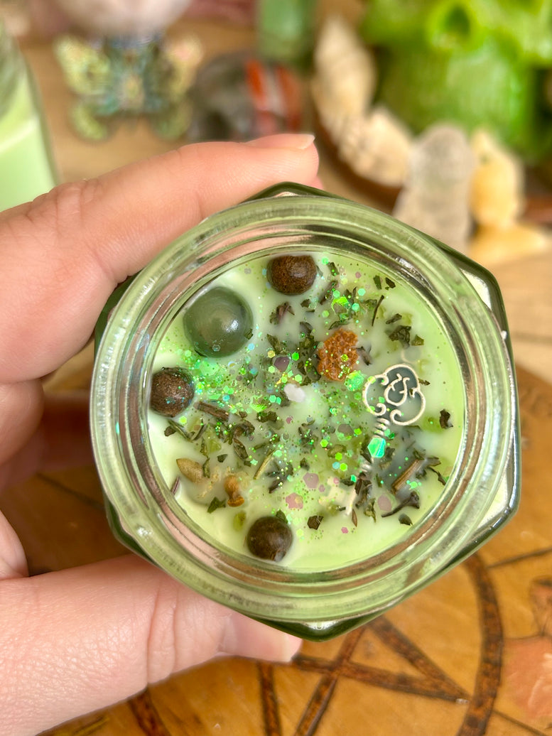 Wealth and abundance spell candle