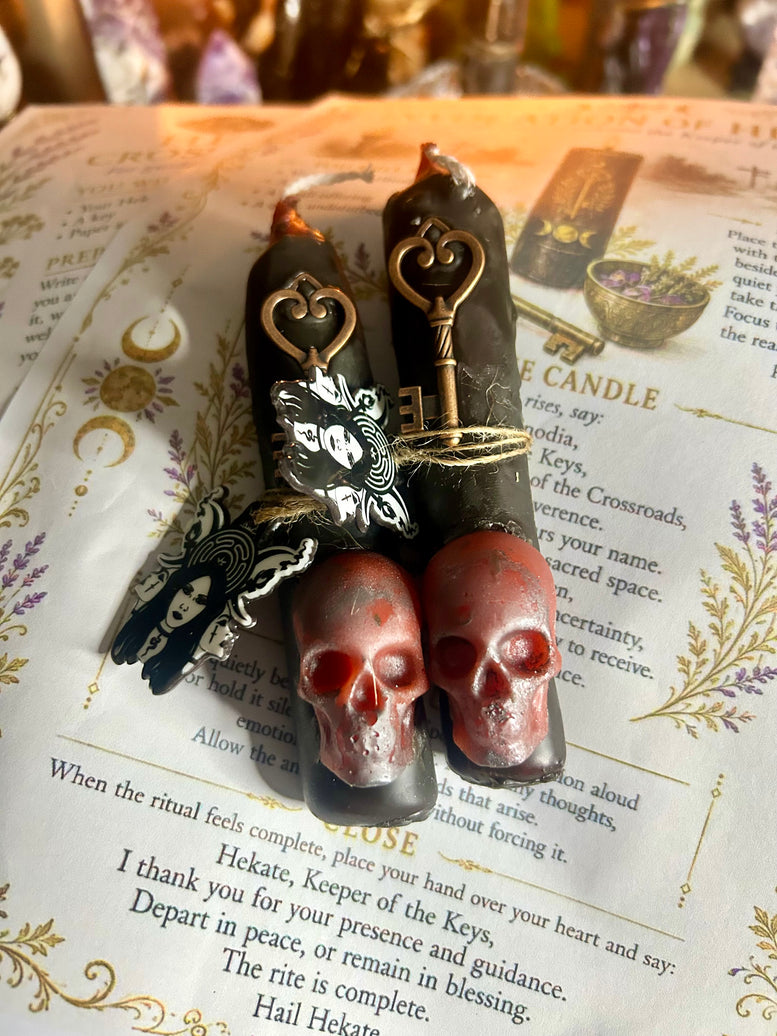 Hekate Blessed and ready incense spell candles for offerings, rituals and spell work