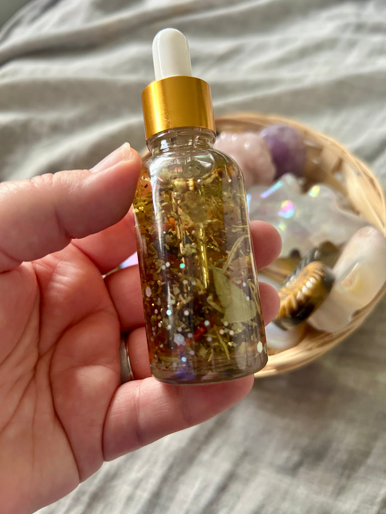Manifestation Spell Oil 30ml - Focus Intention Allure with Carnelian & Amethyst Crystals for Spiritual Alignment and Manifestation Rituals
