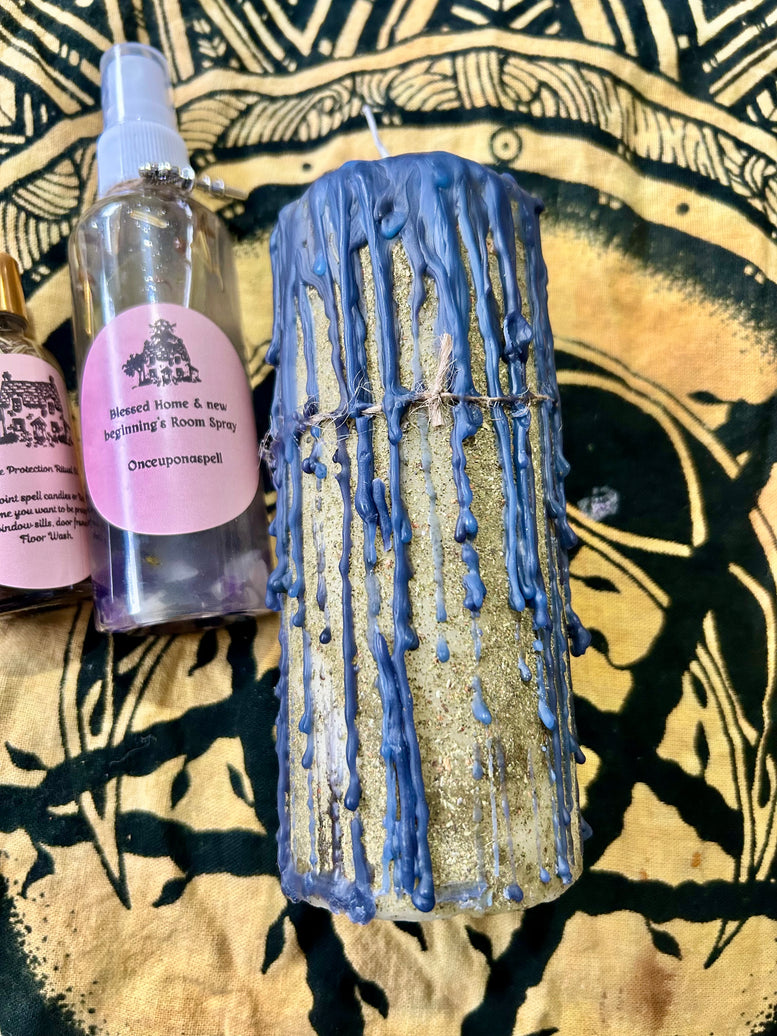 Blessed Home & New Beginnings Spell Kit | Witchcraft | Wiccan | Pagan | Spell Candle | Spell Oil | Room Spray