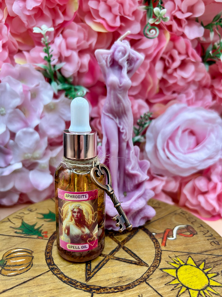 Aphrodite/Venus Spell Oil | Ritual Oil | Deity | Goddess | Amulet | Rose Quartz | Spell Bottle | Love Spell | Heart | Witchcraft | Wicca