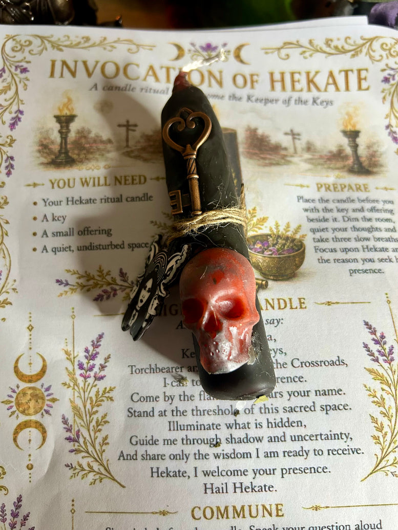 Hekate Blessed and ready incense spell candles for offerings, rituals and spell work