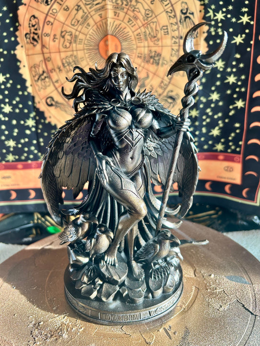 The Morrigan – Goddess of Battle, Fate & Sovereignty resin 3d printed statue for witchcraft Wicca pagan home decor Gothic Metallic Ornaments