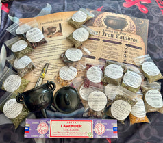 Cast iron cauldron herb kit