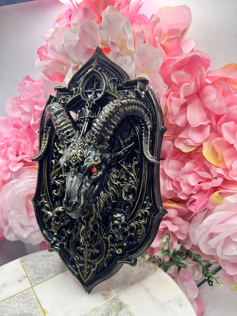 Baphomet Wall Plaque – Gothic Resin 3D Printed Wall Décor