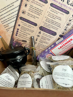 Cast iron cauldron herb kit