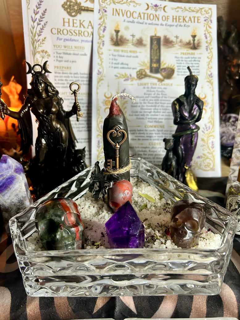 Hekate Blessed and ready incense spell candles for offerings, rituals and spell work