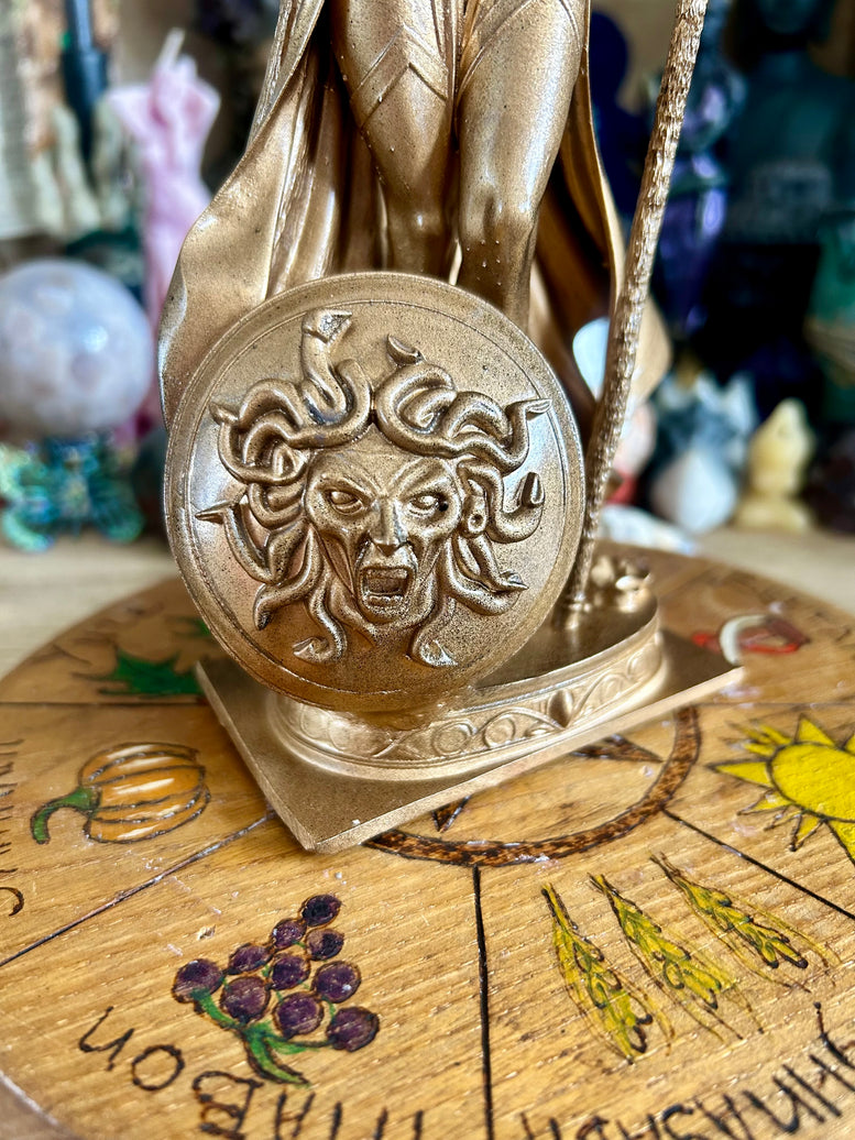 Goddess Athena Resin Statue for Witchcraft Altar Decoration Offerings Magical Home Decor Religious Ornaments Mythology