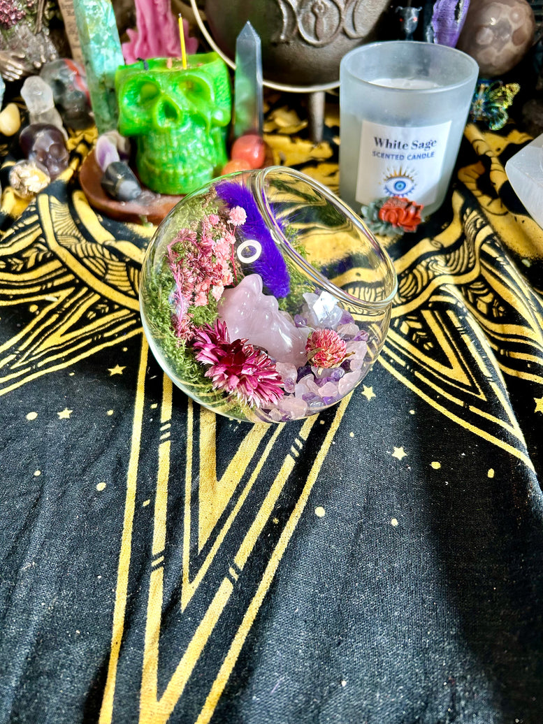 Self Love Mushroom Goddess Crystal Healing Terrarium | Mini Landscape | Reiki | Chakra | Goddess | Witchcraft | Wicca | Pagan | Ornament