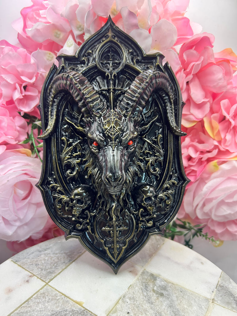Baphomet Wall Plaque – Gothic Resin 3D Printed Wall Décor