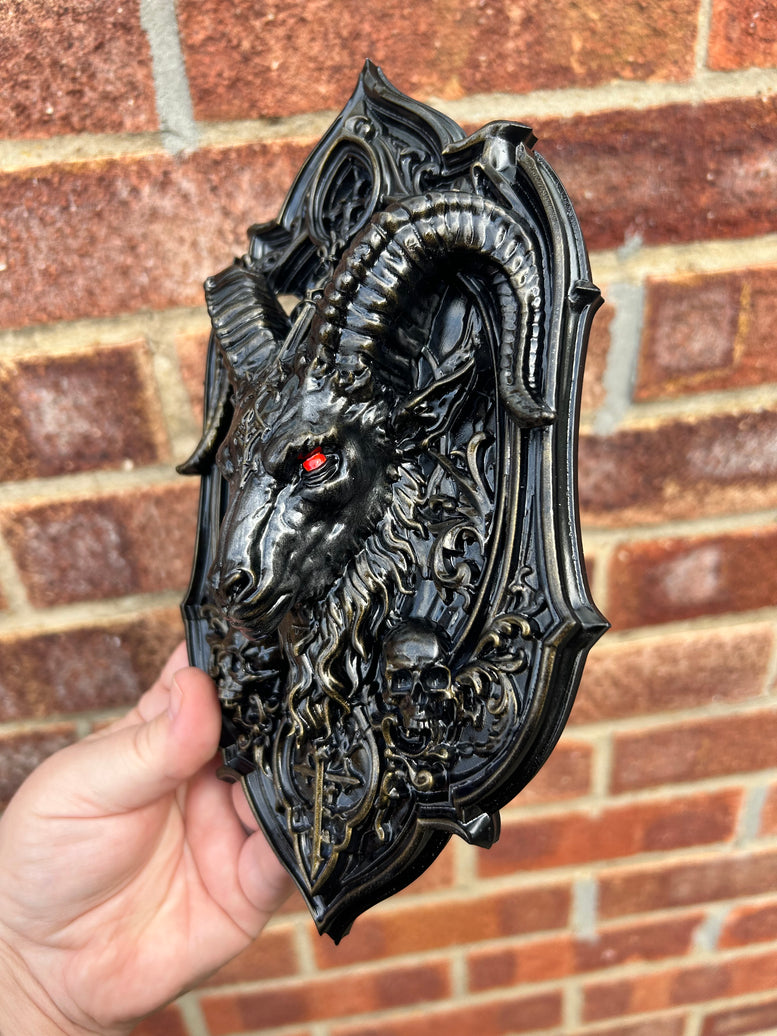 Baphomet Wall Plaque – Gothic Resin 3D Printed Wall Décor