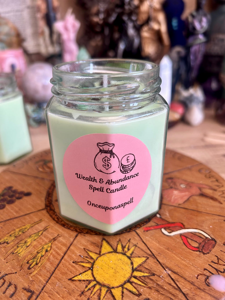 Wealth and abundance spell candle