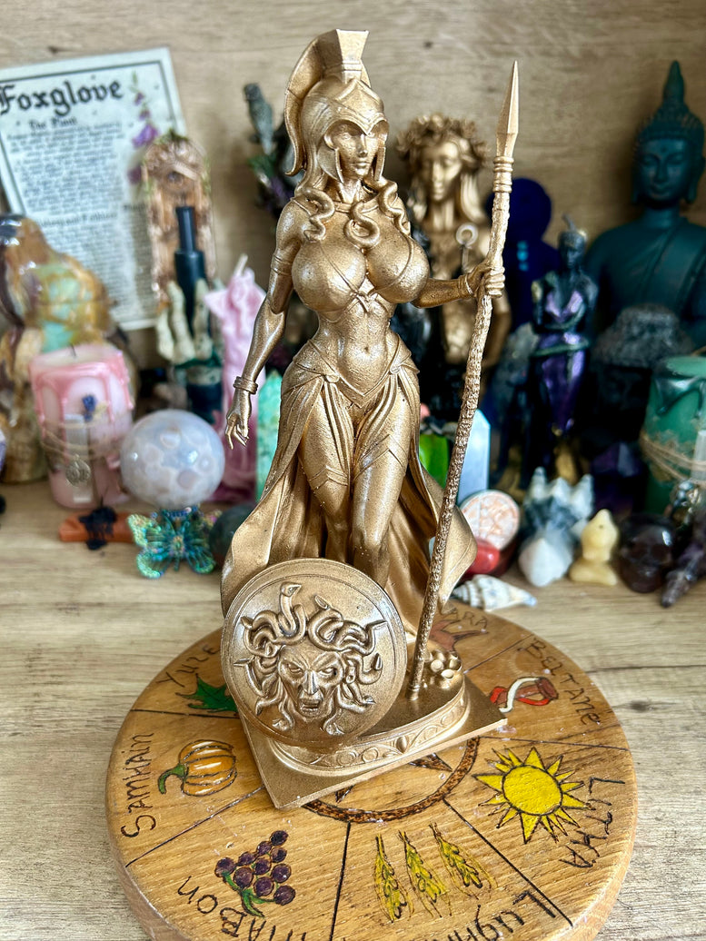 Goddess Athena Resin Statue for Witchcraft Altar Decoration Offerings Magical Home Decor Religious Ornaments Mythology