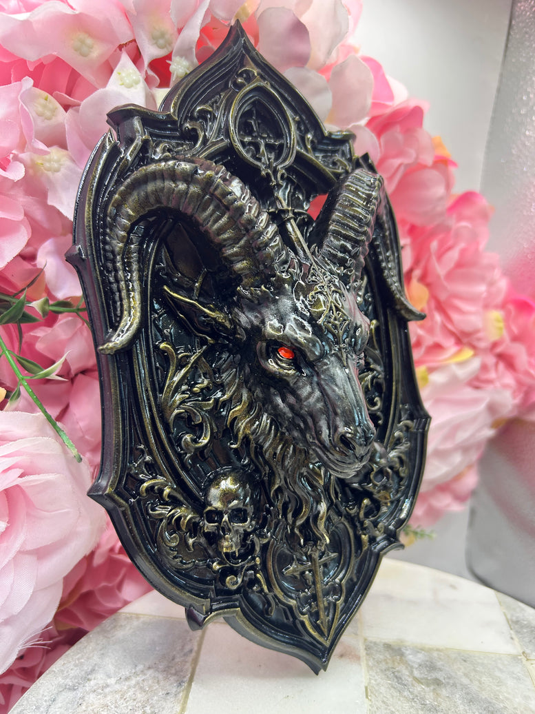 Baphomet Wall Plaque – Gothic Resin 3D Printed Wall Décor