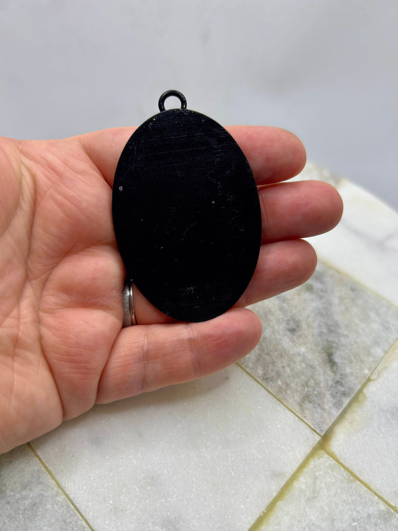 Lilith Resin Charm – Gothic Oval Embellishment for Witchy Crafts & Altar Décor
