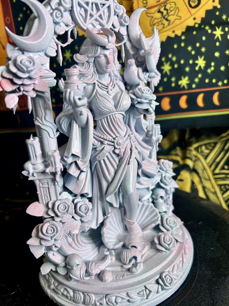 Aphrodite Goddess Statue Resin 3D Printed with Detailed Floral and Celestial Elements for Home Decor Ornaments