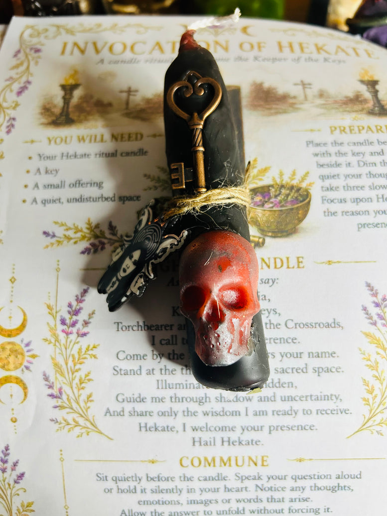 Hekate Blessed and ready incense spell candles for offerings, rituals and spell work