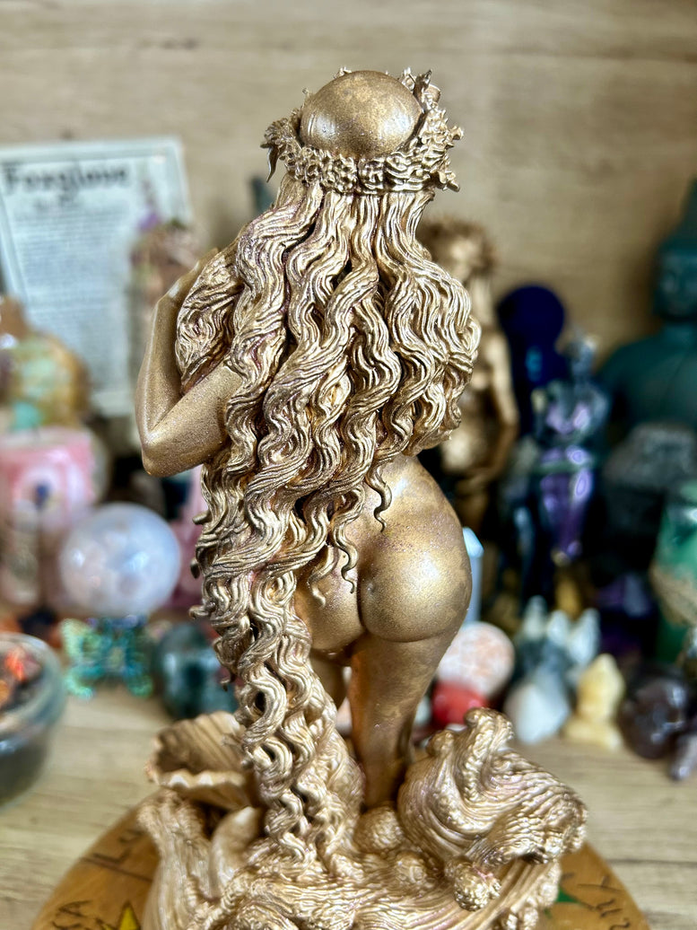 Aphrodite Goddess Statue Resin 3D Printed with Detailed Floral, waves and shell details for Home Decor Ornaments witchcraft