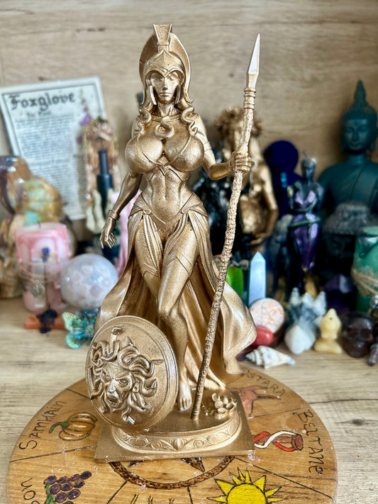 Goddess Athena Resin Statue for Witchcraft Altar Decoration Offerings Magical Home Decor Religious Ornaments Mythology