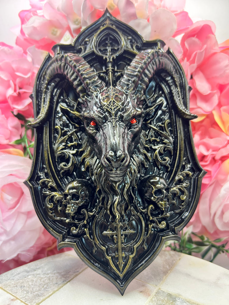 Baphomet Wall Plaque – Gothic Resin 3D Printed Wall Décor