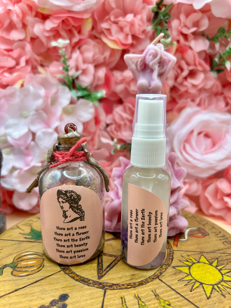 Aphrodite/Venus Resin Incense Blend and Room Spray Set | Deity | Wiccan | Pagan | Witchcraft | Protection | Fragrance | Goddess of the Sea