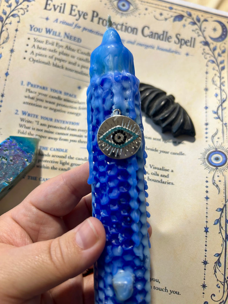 Evil eye protection altar candle