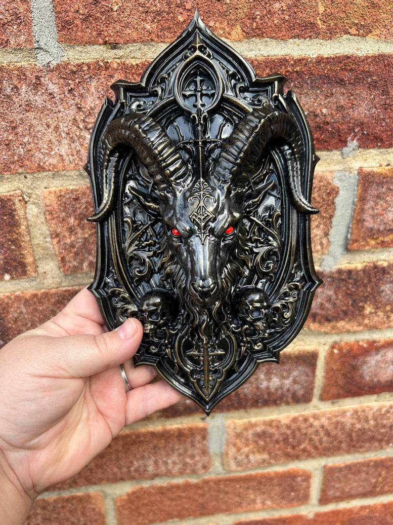 Baphomet Wall Plaque – Gothic Resin 3D Printed Wall Décor
