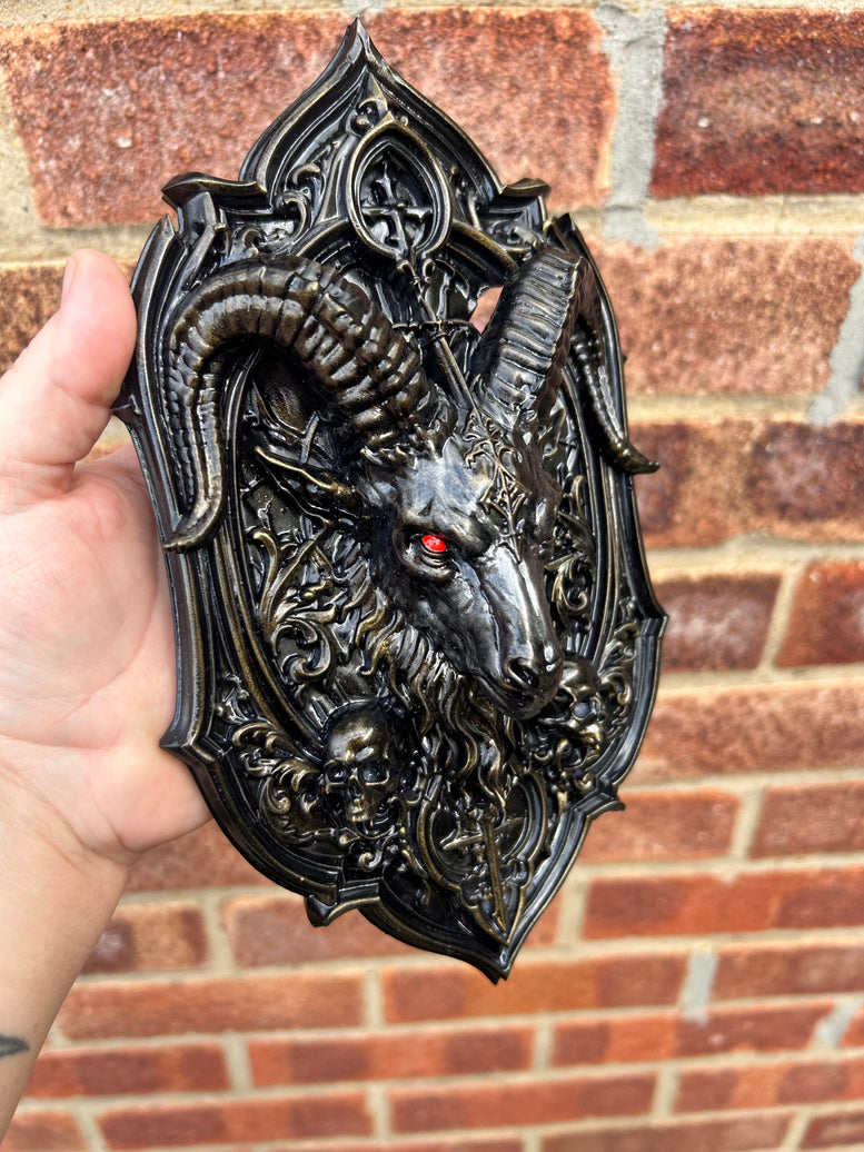 Baphomet Wall Plaque – Gothic Resin 3D Printed Wall Décor