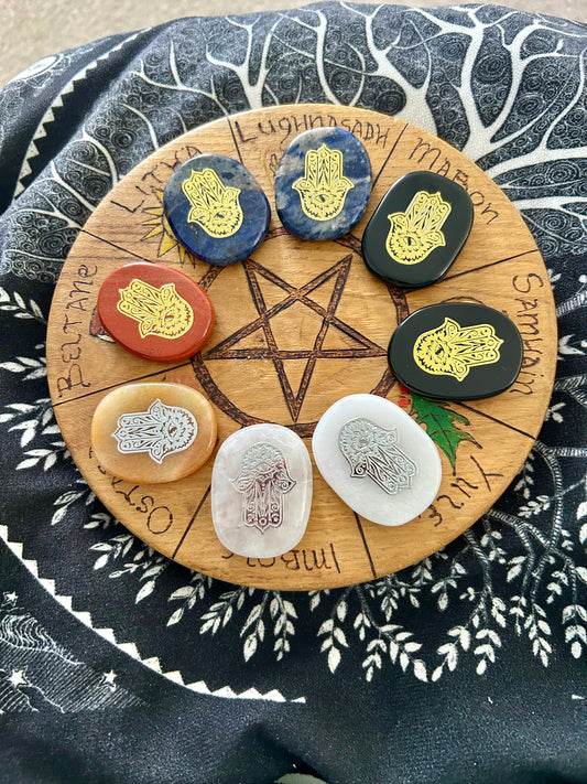Hamsa Hand Crystal Palm Stone | Reiki | Chakra | Palm Stones | Crystals | Wicca | Pagan | Spirituality | Quartz | Witchy | Meditation | Gift