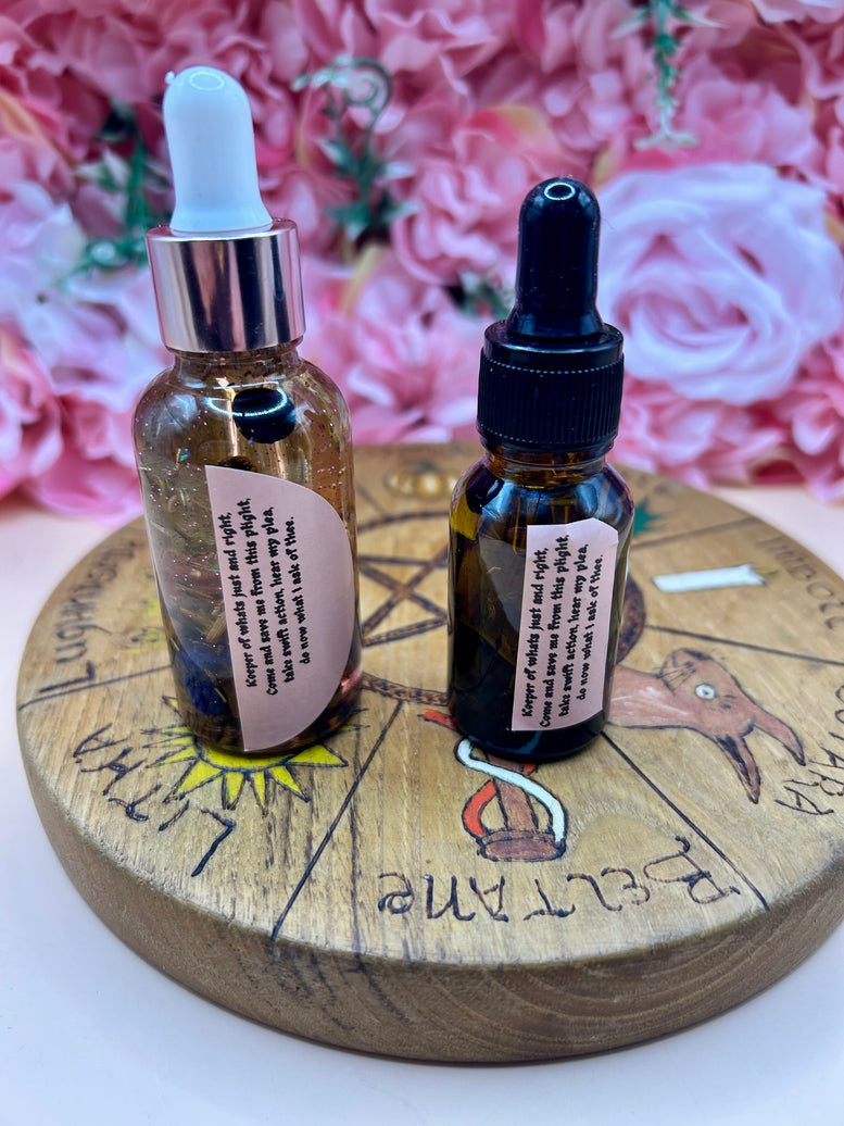 Justice Spell Ritual Oil | Pagan | Witchcraft | Wiccan | Spell Oil | Spells | Essential Oils | Fragrance | Court Case | Crystals | Altar