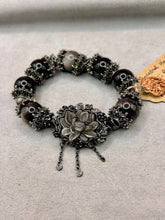 Silver Sheen Obsidian Lotus Crystal Charm Bracelet | Jewellery | Bracelet | Crystals | Spirituality | Witchcraft | Wiccan | Pagan | Large