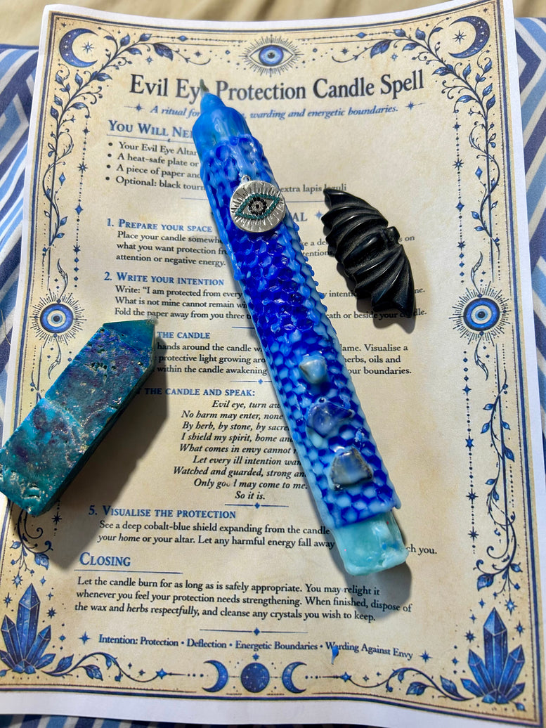 Evil eye protection altar candle