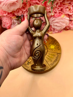 Spiral Goddess Crystal Sphere Holder | Divine Feminine Altar Decor | 3D Printed Pagan Statue | Witchcraft | Crystal Holder | Wiccan | Pagan