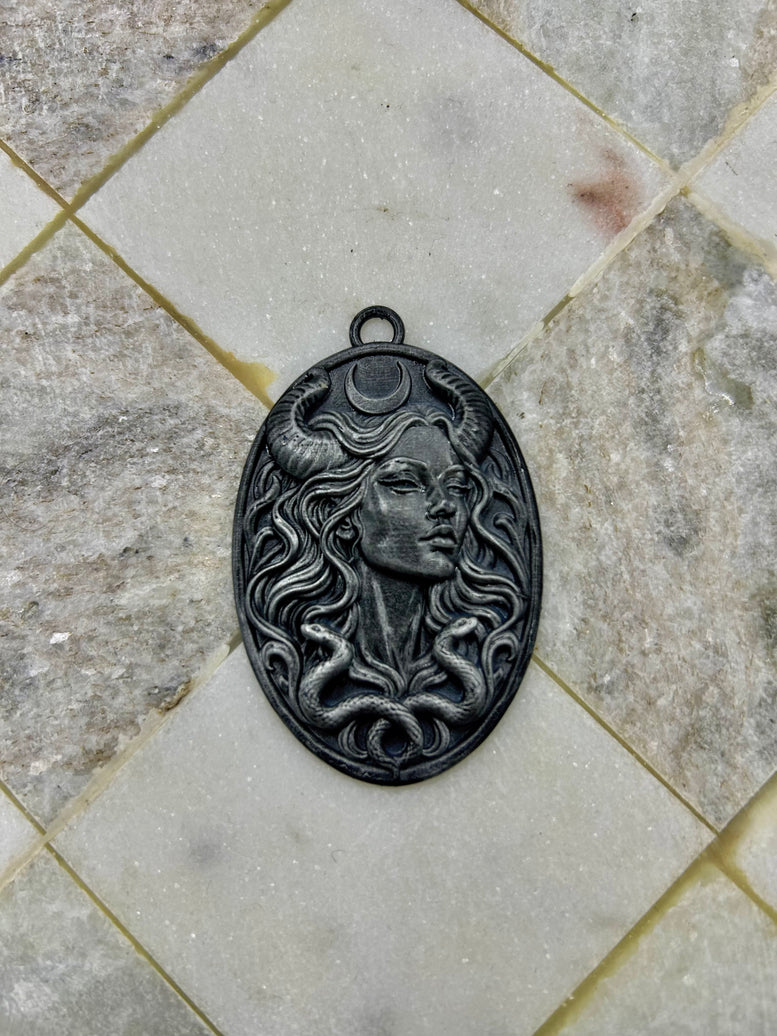 Lilith Resin Charm – Gothic Oval Embellishment for Witchy Crafts & Altar Décor