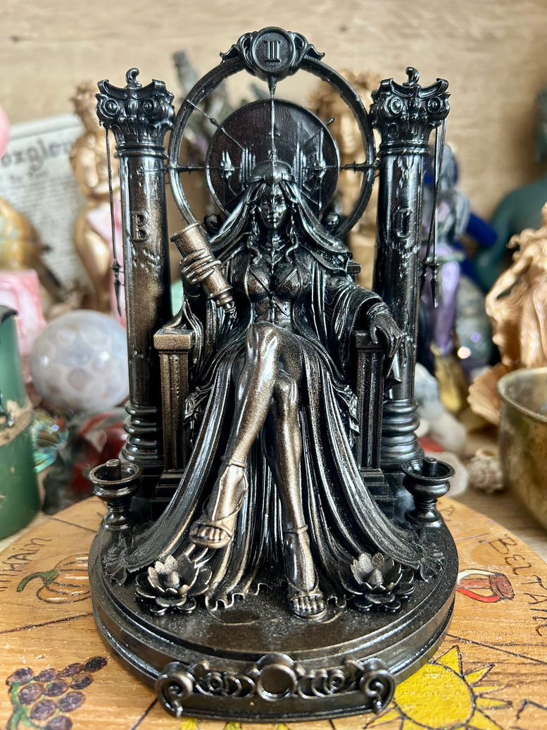 High Priestess Statue Resin 3D Printed Tarot Gothic Home Decor Intricate Detailing for Altars & Spiritual Spaces