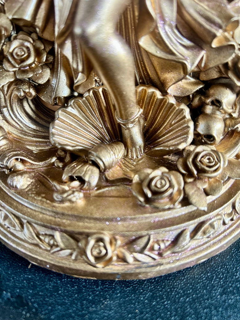 Aphrodite Goddess Statue Resin 3D Printed with Detailed Floral and Celestial Elements for Home Decor Ornaments in British English