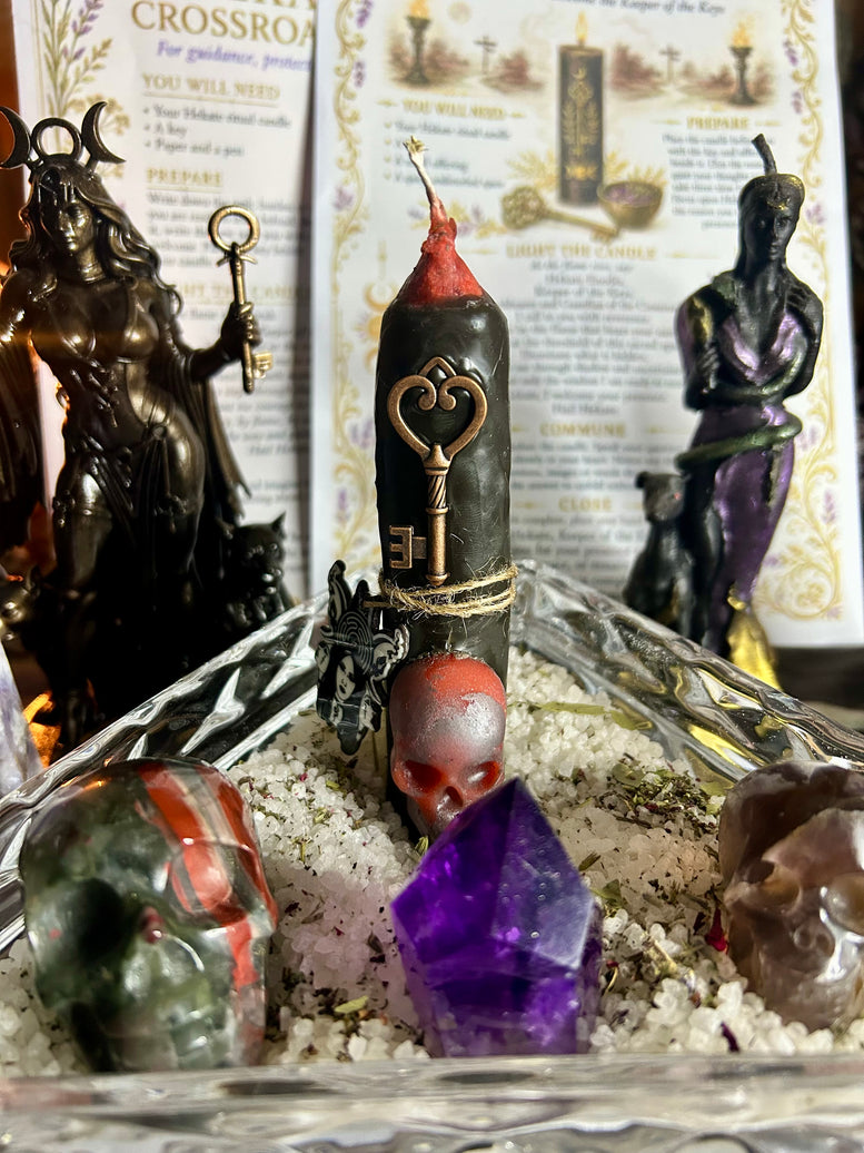 Hekate Blessed and ready incense spell candles for offerings, rituals and spell work