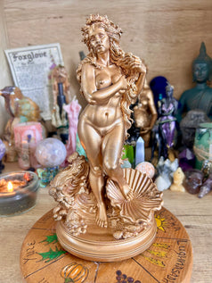 Aphrodite Goddess Statue Resin 3D Printed with Detailed Floral, waves and shell details for Home Decor Ornaments witchcraft