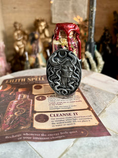 Handmade Lilith Spell Bottle with Charm Herbs & Crystals for Rituals Meditation Shadow Work Empowerment Confidence