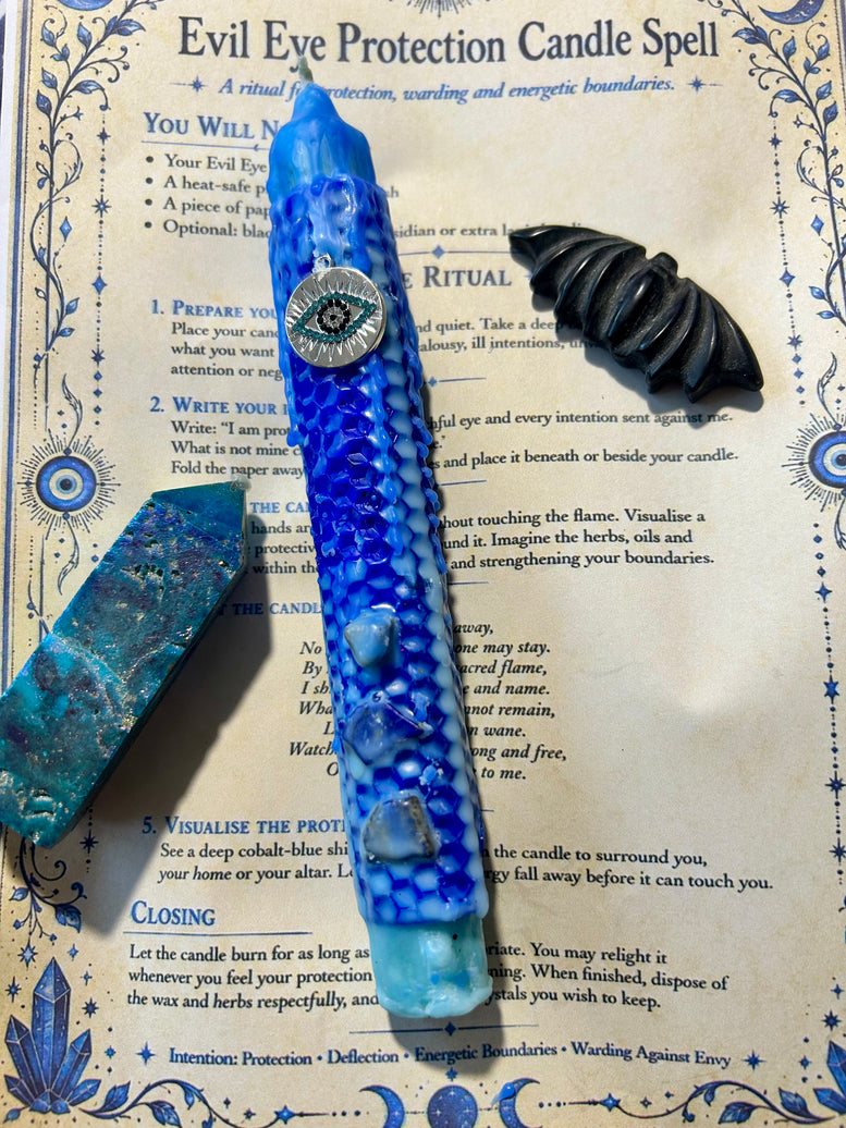Evil eye protection altar candle