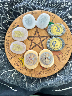 Wolf, Peace, Tree of Life Palm Stones | Reiki | Chakra | | Crystals | Wicca | Pagan | Spirituality | Quartz | Witchy | Meditation | Gemstone