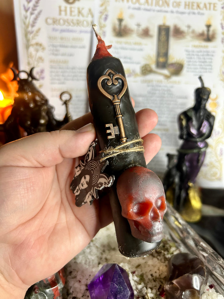 Hekate Blessed and ready incense spell candles for offerings, rituals and spell work