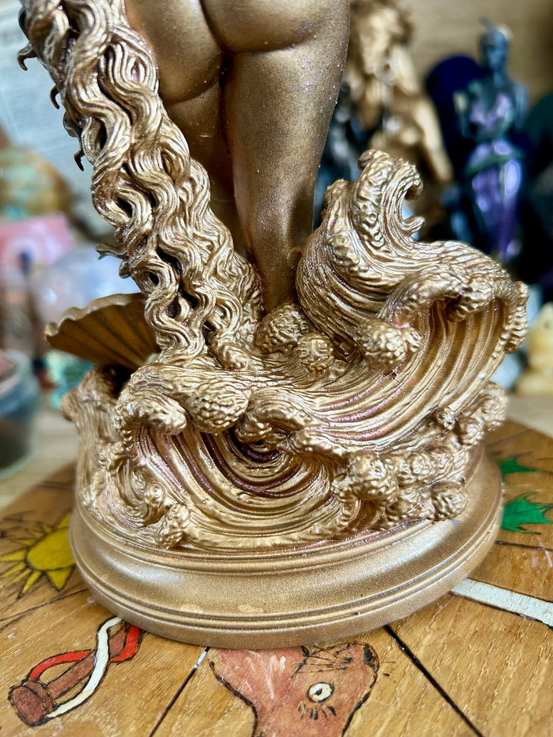 Aphrodite Goddess Statue Resin 3D Printed with Detailed Floral, waves and shell details for Home Decor Ornaments witchcraft