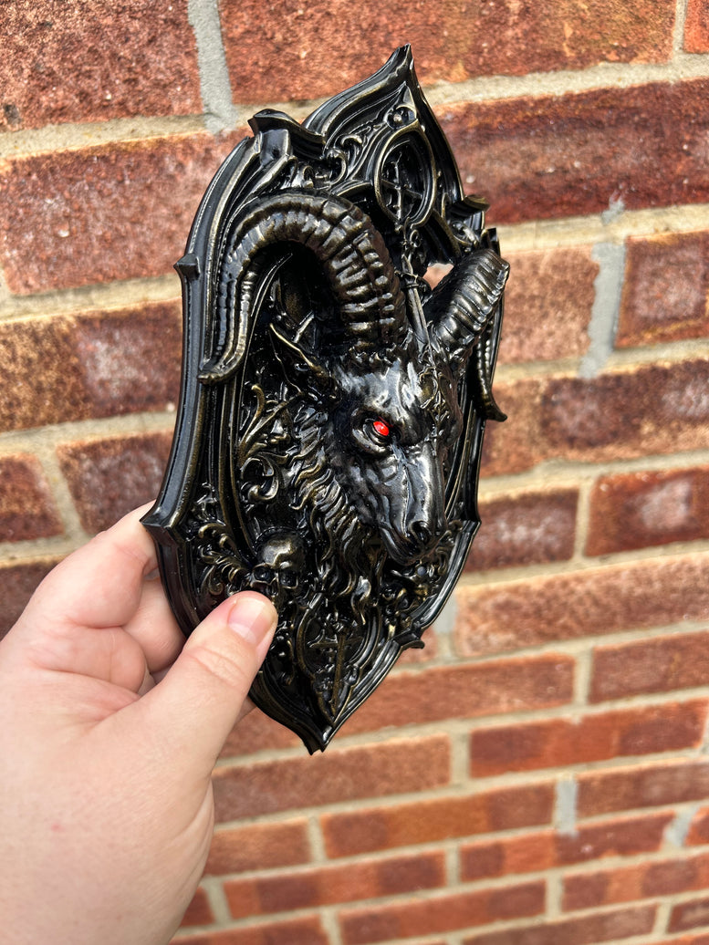 Baphomet Wall Plaque – Gothic Resin 3D Printed Wall Décor