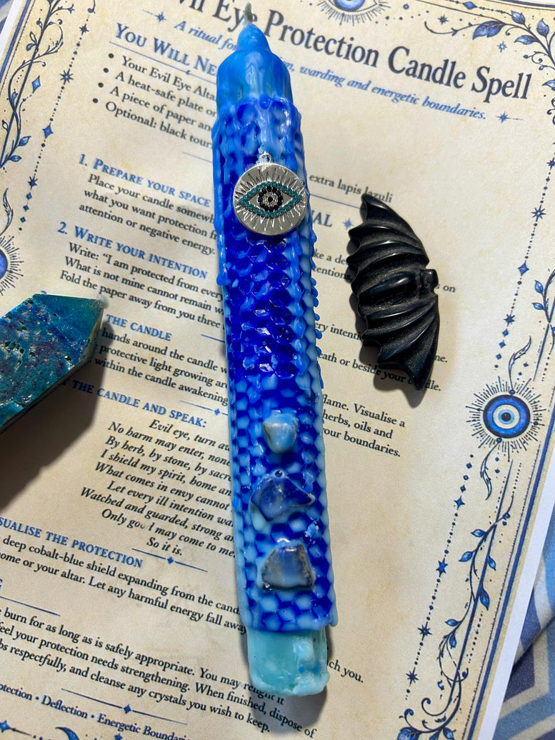 Evil eye protection altar candle